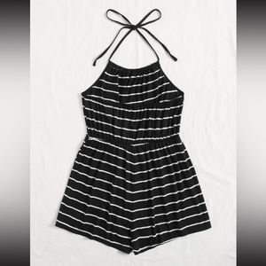 SHEIN Strip Halter Top Romper